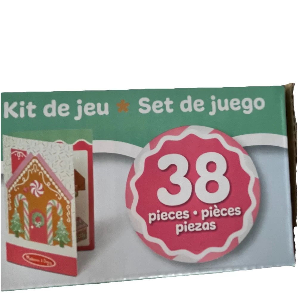 GINGERBREAD HOUSE PLAYSET- PINK Melissa & Doug - Wooden 38 Pieces CHRISTMAS 2025